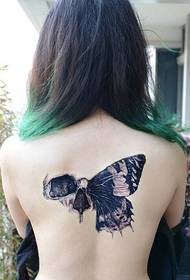 модна убавина назад личноста испукана шема на тетоважа со пеперутки
