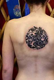 Chica espalda personalidad tatuaje tatuaje único 93482- rizado belleza espalda sexy flor tatuaje tatuaje