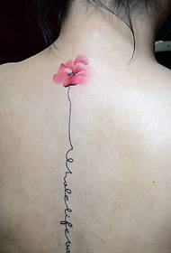 Patrón de tatuaje de amapola espinal e inglés