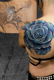 babaye nga epekto sa likod nga takup sa rosas nga tattoo