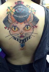 big-eyed cute big cat head tattoo picture
