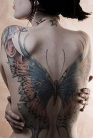 wasichana nyuma kubwa walijenga tatoo tattoo