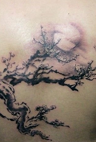 nazaj cvet slive kitajsko slikarsko tatoo