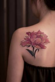 patró de tatuatge de flor de peonia orgullós i independent recolzat