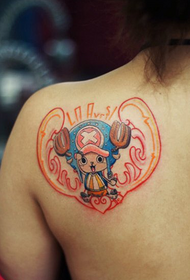 Meninas de volta uma peça Qiaoba tatuagem padrão