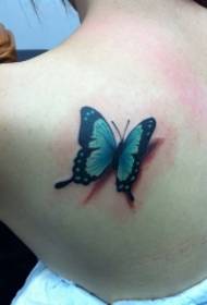 nazaj čudovit 3D naslikan vzorec tatoo metuljev