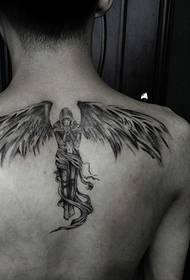Տղամարդկանց մեջքի անձի Angel Tattoo Tattoo