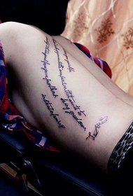 flickor sida midjan vackra mode brev tatuering mönster
