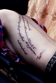 girls side waist beautiful fashion letter tattoo pattern