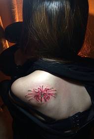 girl back flower tattoo picture sexy seductive