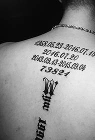 nambari za Kiarabu za nyuma zilizochanganywa na tatoo la Kiingereza