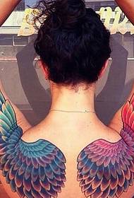 female back flying wings tattoo picture