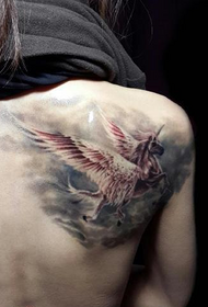 váll avantgárd nagyon szép egyszarvú tetoválásmintázat