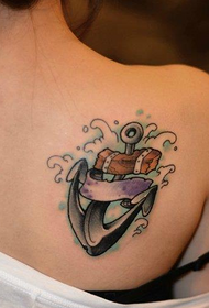 Goddess shoulder anchor tattoo pattern