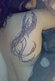 ženské zpět krásné tetování Phoenix totem