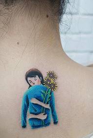 retro piccolo girasole fresco e motivo tatuaggio bambina