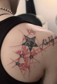 patrón de tatuaje de costas en estrelas do pentagram creativo