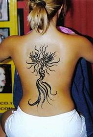 გოგონა Black Totem Phoenix Tattoo
