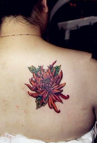 baya hali launi chrysanthemum tattoo 94677-back hali daji kwanyar kwanyar totem tattoo