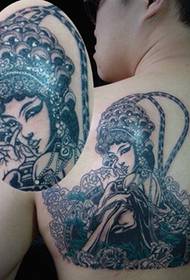 modello di tatuaggio fiore posteriore maschio