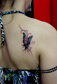 only beautiful beauty shoulder butterfly tattoo pattern Daquan