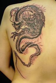 rygg personlighet dragon tatuering mönster