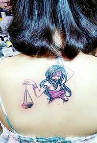 ljepota leđa seksi crtani djevojka tetovaža