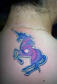 I-back star unicorn tattoo
