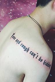 immagine del tatuaggio inglese semplice indietro molto chiara