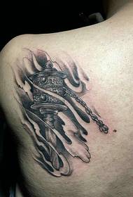 atzeko zuri-beltza totem txiki tatuaje irudi xarma mugagabea