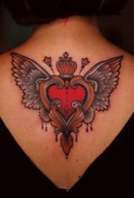 gilet arrière avec motif de tatouage peint d'ailes