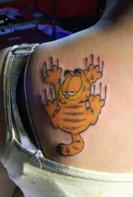 modello di tatuaggio cartoon paffuto carino Garfield