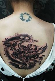 Women's back phoenix pattern