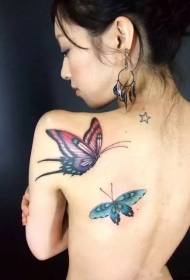 le ragazze hanno un bell'aspetto Farfalla 翩翩 modello di tatuaggio dipinto