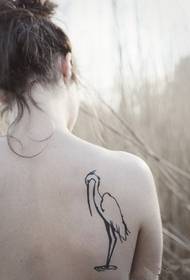 girls back beautiful beautiful red-crowned crane tattoo