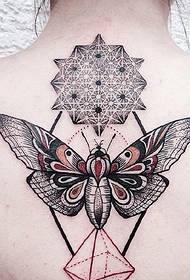 geometria Tatuaggio posteriore con libellula