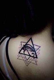 tjej tillbaka geometri överlappning tatuering tatuering är mycket personlighet
