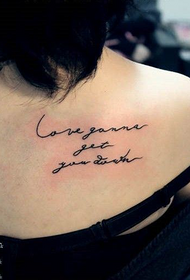 girl back Nyob rau lus Askiv nrov tattoo