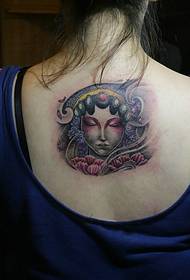 Sexy Girls Back tradycyjny klasyczny tatuaż z tatuażem kwiatowym