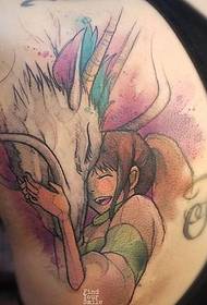 Marrazki bizidunetako Anime Pertsonaia Tatuaje Bizkarrean