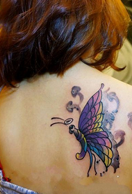 padrão de tatuagem popular de volta linda borboleta
