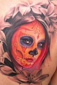 belakang super cute female hantu tato potret potret
