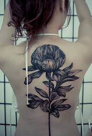 美背創意花卉流行紋身圖案