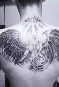 Узорак тетоваже леђа анђела и свете светлости