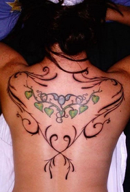 Mädchen zurück repräsentiert Liebe Liebe Muster Tattoo