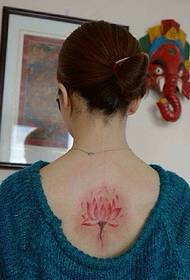 sexy beauty back beautiful lotus tattoo picture