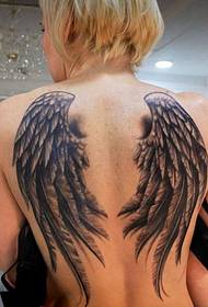 ženska leđa prekrasna krila tetovaža 94573-ženska leđa prekrasna Phoenix totem tetovaža