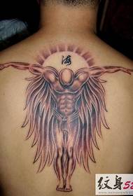 muguras eņģeļa modeļa tetovējums