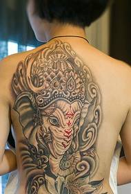 Покрийте гърба на гърба на модата като модел бог татуировка