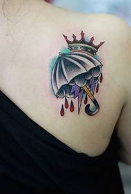 малък свеж и прекрасен чадър работи татуировка